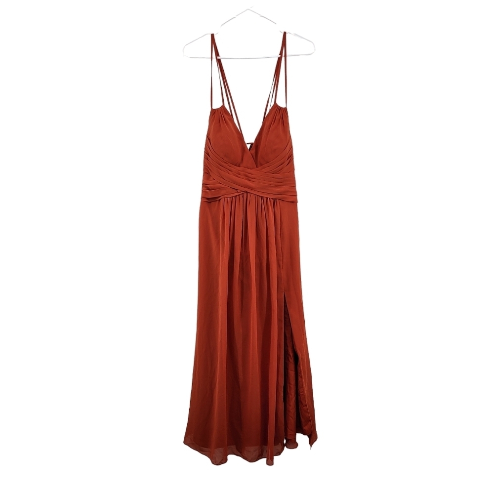 Azazie Women's Poly A-Line Convertible Chiffon Dress Paprika - Picture 2 of 10